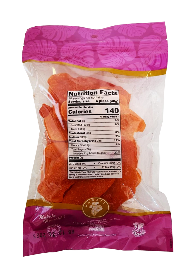 Aloha Gourmet Li Hing Mango Slices 14oz. (NOT FOR SALE TO CALIFORNIA)