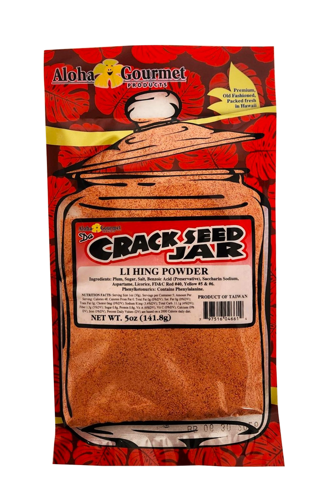 Aloha Gourmet Da Crackseed Jar Li hing Powder 5oz (NOT FOR SALE TO CALIFORNIA)