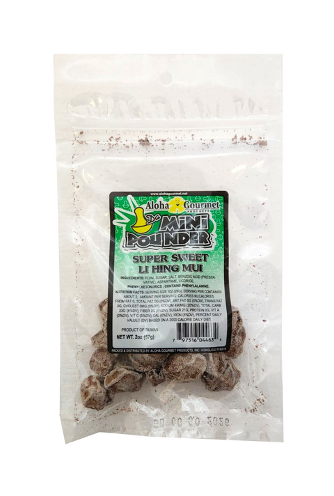 Aloha Gourmet Da Mini Pounder Super Sweet Li Hing Mui 2oz (NOT FOR SALE TO CALIFORNIA)