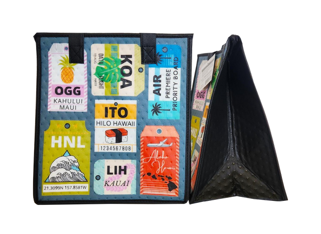 Tropical Paper Garden Hawaiian Hot/Cold Reusable Medium Bag - BAG TAG MIDNIGHT MED