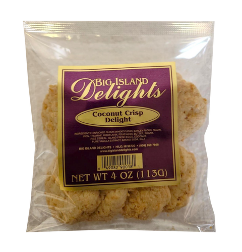 Big Island Delights Cookies - Coconut Crisp Delight 4.5oz.
