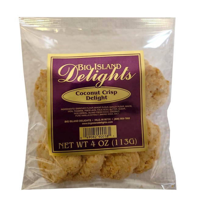 Big Island Delights Cookies - Coconut Crisp Delight 4.5oz.