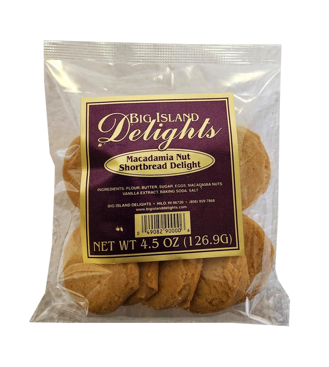 Big Island Delights Cookies - Macadamia Nut Shortbread Delight 4.5oz.