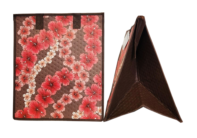 Tropical Paper Garden Hawaiian Hot/Cold Insulated Large Bag - BONBON BROWN LRG