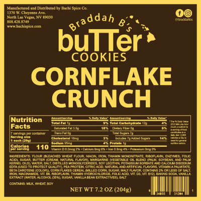 Braddah B's Butter Cookies - Cornflake Crunch 6oz.