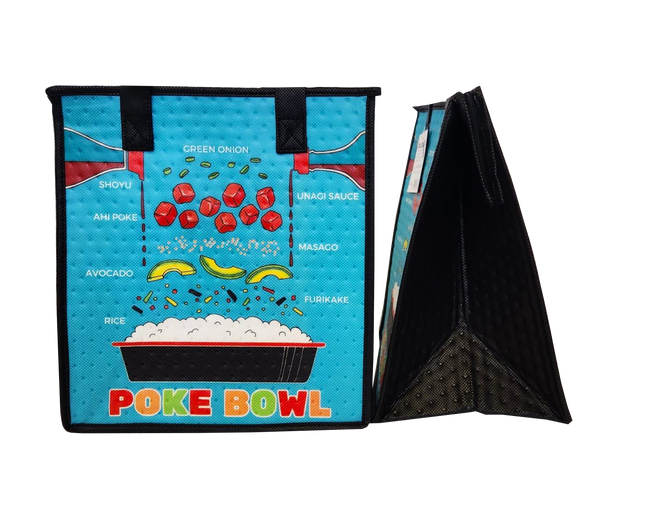 Tropical Paper Garden Hawaiian Hot/Cold Reusable Medium Bag - BUILD A BOWL AQUA