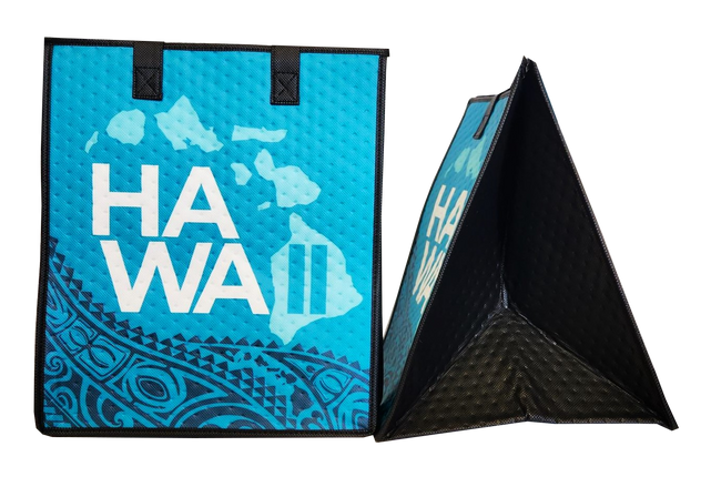 Tropical Paper Garden Hawaiian Hot/Cold Insulated Large Bag - CHAIN TEAL LRG