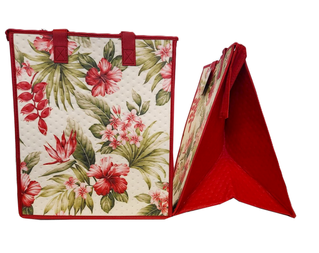 Tropical Paper Garden Hawaiian Hot/Cold Insulated Large Bag - CROSSWIND CREAM LRG