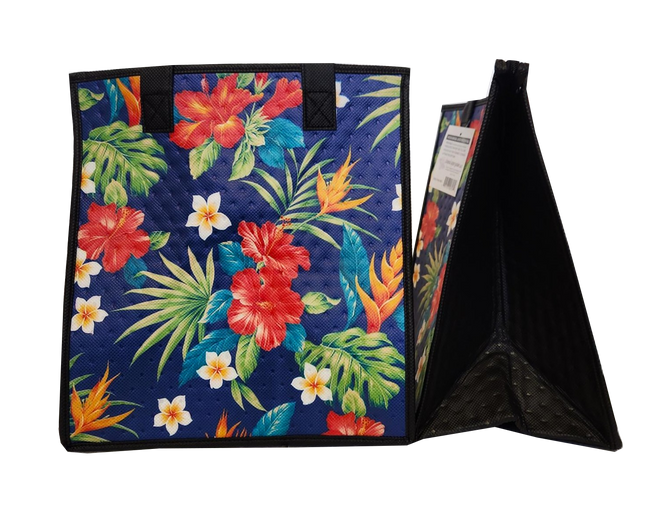 Tropical Paper Garden Hawaiian Hot/Cold Reusable Medium Bag - DAYTRIP NAVY MED