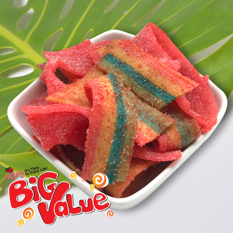 Enjoy Big Value Li Hing Rainbow Sour Belts 8 oz
