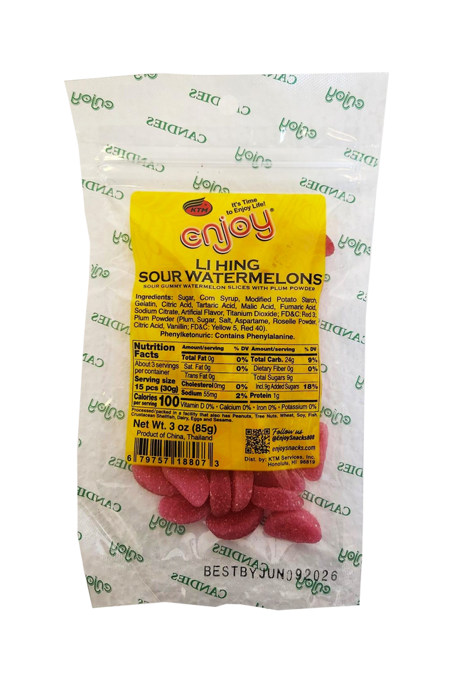 Enjoy Li Hing Sour Watermelons 3oz