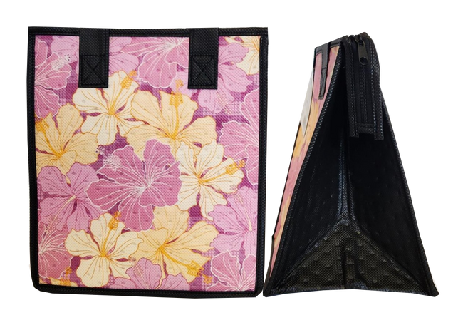 Tropical Paper Garden Hawaiian Hot/Cold Reusable Small Bag - FURY PALAKA PURPLE PET