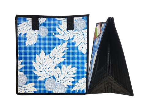 Tropical Paper Garden Hawaiian Hot/Cold Reusable Medium Bag - GROUNDED BLUE MED