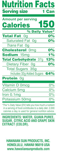Hawaiian Sun Drink - Guava Nectar 11.5oz (Pack of 6)  **Limit of 8-6 Packs per purchase transaction**