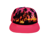 Hawaiian Headwear Foam Photo Sunset Trucker Hat - Pink