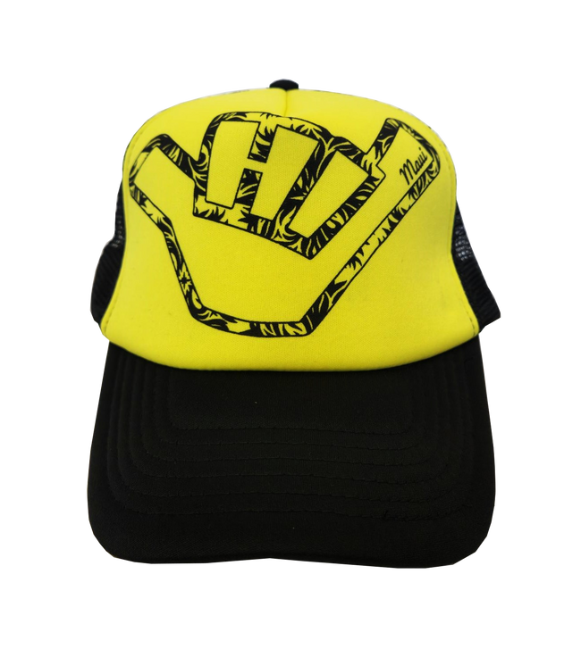 Hawaiian Headwear Neon Shaka Maui Foam Trucker Hat - Yellow