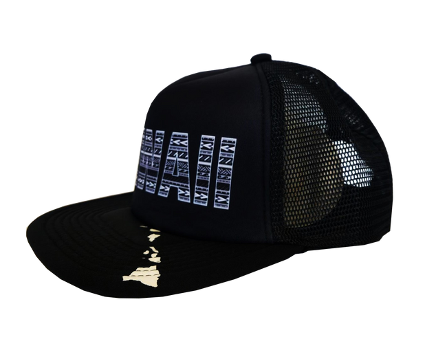 Hawaiian Headwear Tribal Hawaii Foam Trucker Hat - Black