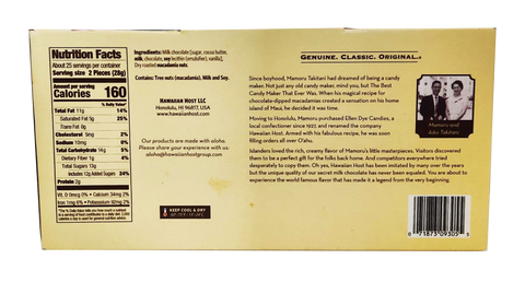 Hawaiian Host Milk Chocolate "ALOHAMACS" Creamy Milk Chocolate Covered Macadamias 5 Pack/5oz