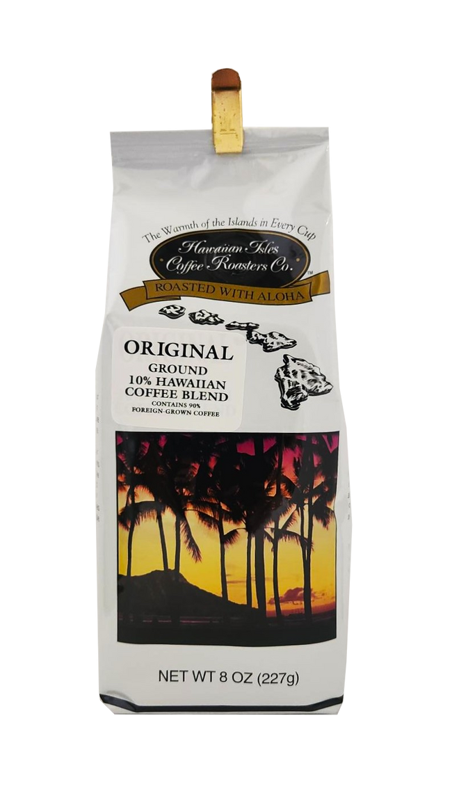 Hawaiian Isles Coffee Roasters Co. Original Ground 10% Hawaiian Coffee Blend 8oz