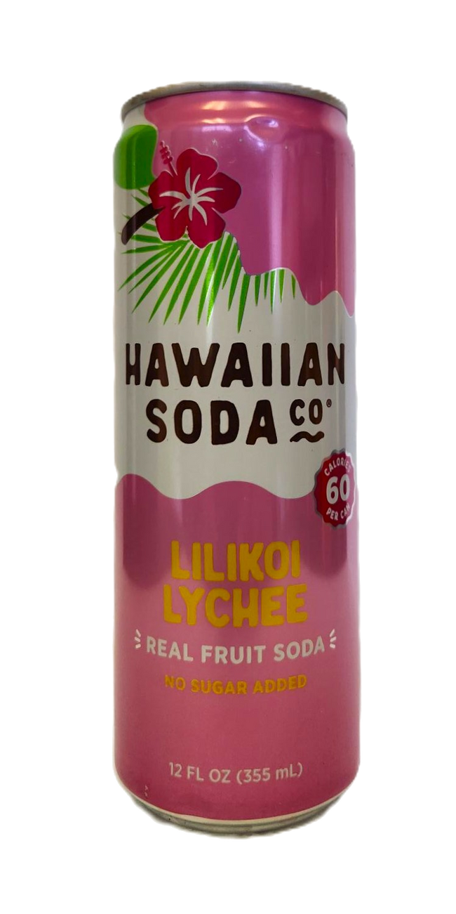 Hawaiian Soda Co. Sparkling Soda 12oz. - Lilikoi Lychee