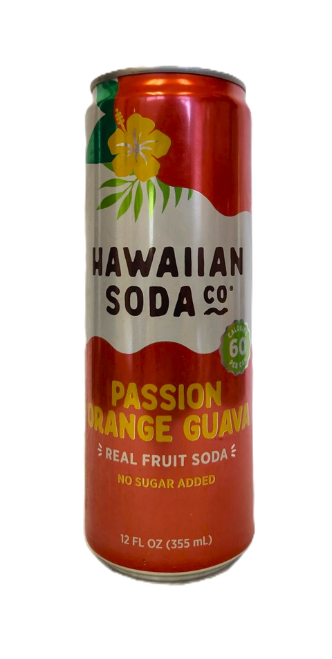 Hawaiian Soda Co. Sparkling Soda 12oz. - Passion Orange Guava