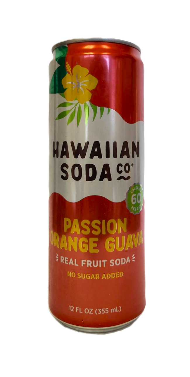 Hawaiian Soda Co. Sparkling Soda 12oz. - Passion Orange Guava