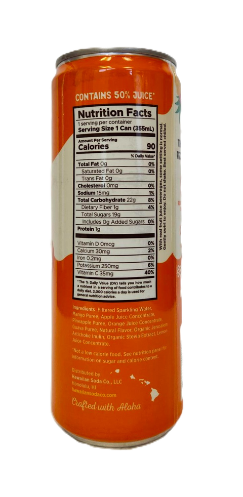 Hawaiian Soda Co. Sparkling Soda 12oz. - Mango Sunset
