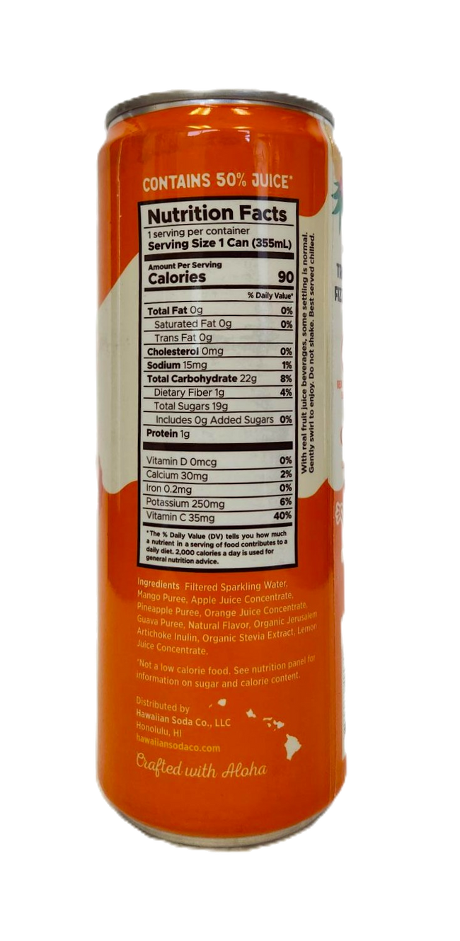 Hawaiian Soda Co. Sparkling Soda 12oz. - Mango Sunset