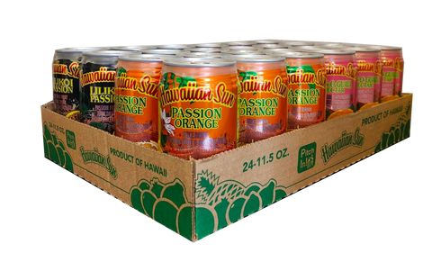 Hawaiian Sun Drink - VARIETY PACK - Passion Orange 11.5 oz, Lilikoi Passion, Pass-O-Guava, and Guava Nectar 11.5 oz (Pack of 6 each flavor) **Limit 2 total cases per purchase transaction**