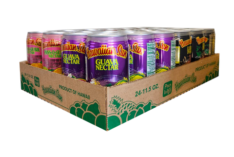 Hawaiian Sun Drink - VARIETY PACK - Passion Orange 11.5 oz, Lilikoi Passion, Pass-O-Guava, and Guava Nectar 11.5 oz (Pack of 6 each flavor) **Limit 2 total cases per purchase transaction**