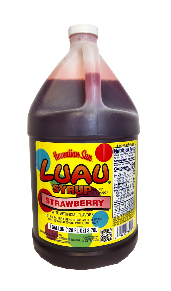Hawaiian Sun Luau Strawberry Syrup Gallon