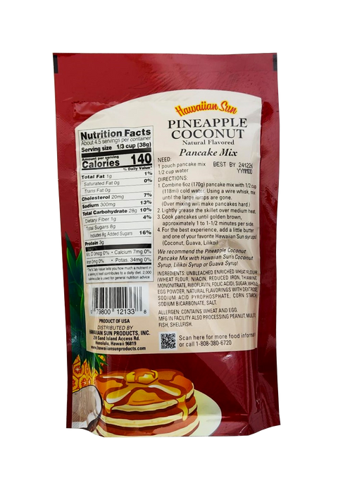 Hawaiian Sun Pancake Mix - Pineapple Coconut 6oz