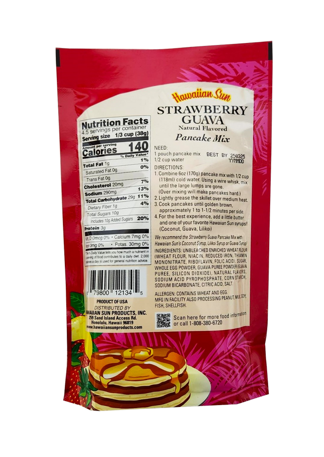Hawaiian Sun Pancake Mix - Strawberry Guava 6oz