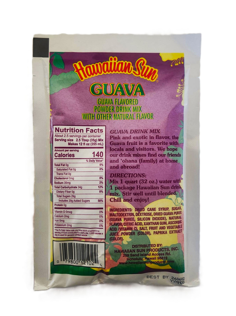 Hawaiian Sun Powdered Guava Nectar Drink Mix 3.23oz