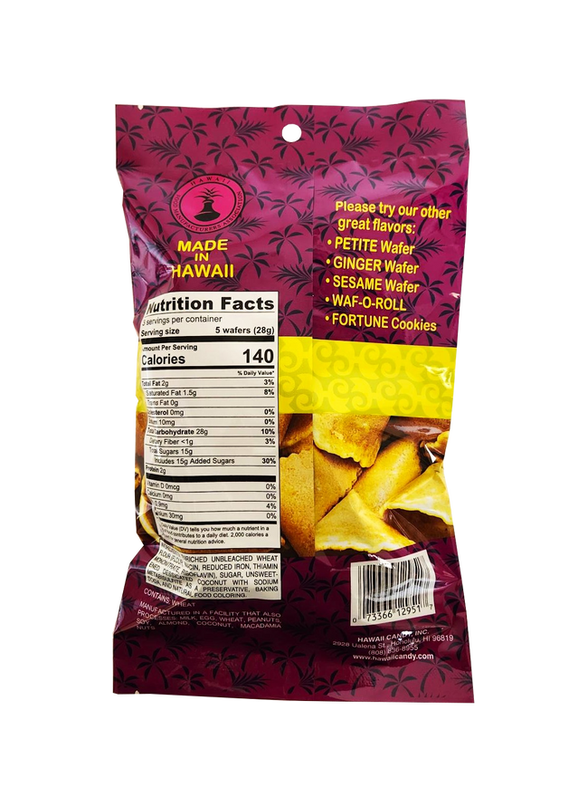 Hawaii Candy Coconut Wafer Cookies 3 oz.
