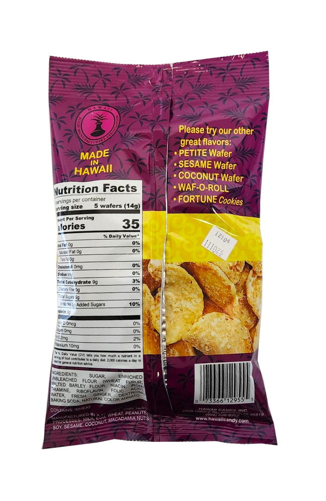 Hawaii Candy Ginger Wafer Cookies 3 oz