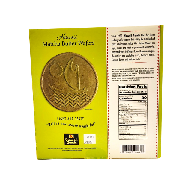 Hawaii Candy Hawaii Matcha Butter Wafers Gift Box 6oz