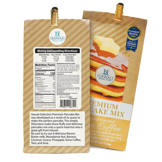 Hawaii Selection Premium Pancake Mix - Kona Coffee 8oz.
