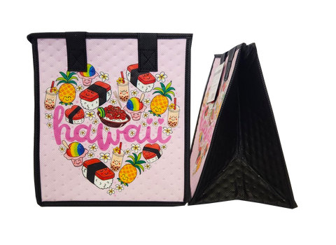 Tropical Paper Garden Hawaiian Hot/Cold Reusable Small Bag - HEART OF HAWAII LT PURPLE PET