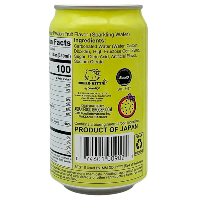 Hello Kitty Sparkling Soda - Passion Fruit 11.83 oz.