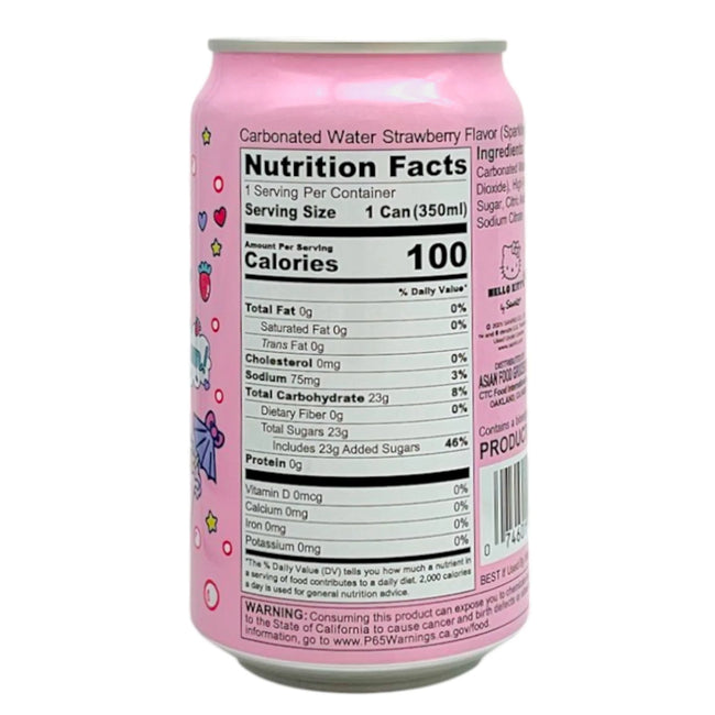 Hello Kitty Sparkling Soda - Strawberry 11.83 oz.