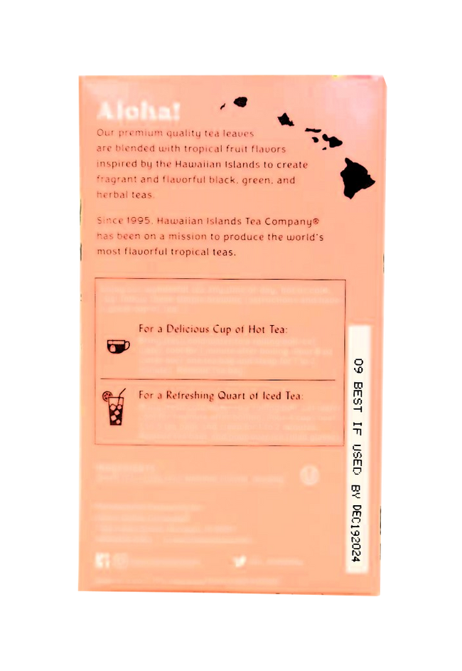 Hawaiian Islands Tea Co. Guava Gingseng Tropical Flavored Green Tea 20CT/EA 1.41oz