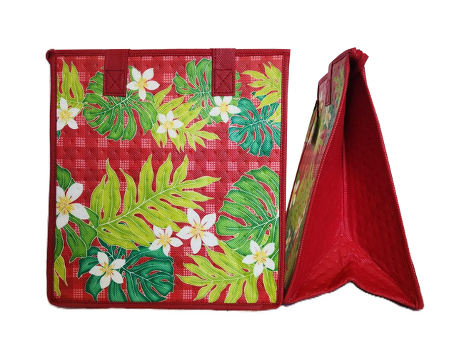 Tropical Paper Garden Hawaiian Hot/Cold Reusable Medium Bag - HOMEMADE RED MED