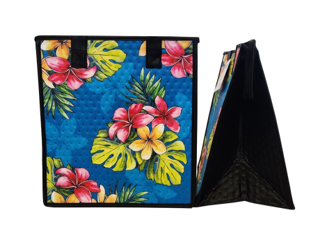 Tropical Paper Garden Hawaiian Hot/Cold Reusable Medium Bag - HUMANITY TEAL