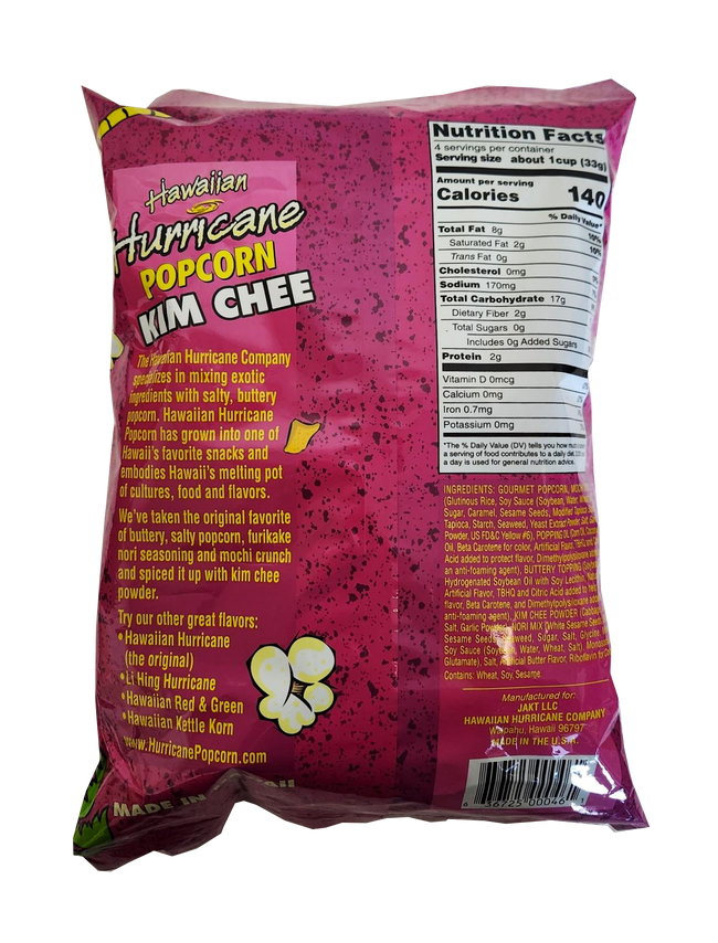 Hawaiian Hurricane Company Hawaiian Hurricane Pre-Popped Kimchee Popcorn Mochi Crunch & Nori 4.6oz