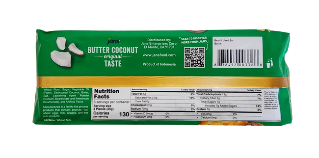 JANS Butter Coconut Cracker 5.6 oz.