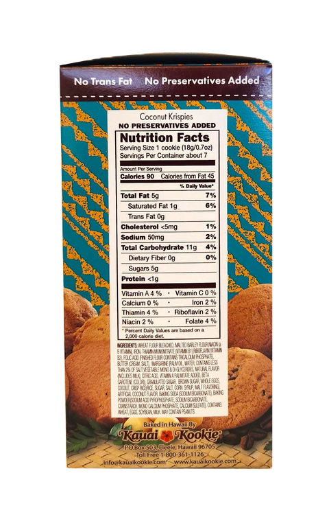 Kauai Kookie Coconut Krispies Cookies 4.5oz