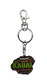Keychain - Painted Island Wood Kauai