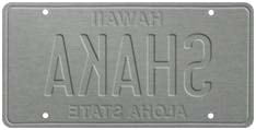 Novelty Vintage License Plate - Shaka