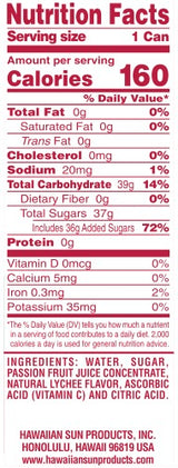 Hawaiian Sun Drink - Lilikoi Lychee (24 Pack)  **Limit 2 cases per purchase transaction**